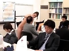 Elegant Japanese lady feeds her lust for cock in the office