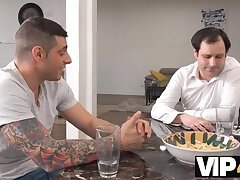 VIP4K. Something doesn't let man fuck his stunning wife so they invited a guy