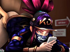 3D Compilation: Akali dreams with Ahri while getting fucked hard