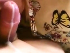She loves making a cock cum and lick it