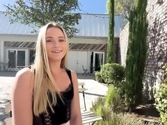 Outdoors teasing leads to indoors sex with hot blonde Chloe Rose