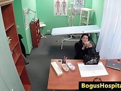 Euro amateur patient doggystyled during the examination
