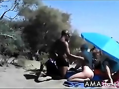 White Slut Fucked by Black Dude in front of Strangers.