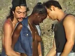 African Teen Tries To Satisfy Her Two New American Friends