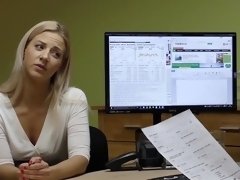 Amazing fucking in the office with hot ass blonde Nathaly Tegas