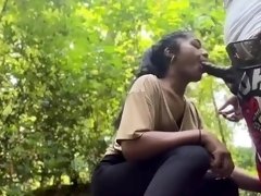 Cock hungry Indian slut pounded hard doggystyle outdoors
