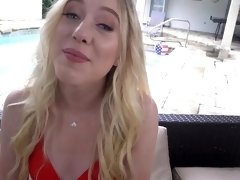 Blonde girl Kallie Taylor gets a load in her mouth after fucking