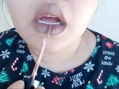 Lipstick Application (Lip Fetish)