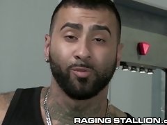 Hairy Black TSA daddy Does Full Body Search Sexy Latino Boy